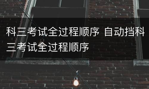 科三考试全过程顺序 自动挡科三考试全过程顺序