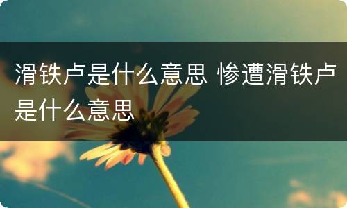 滑铁卢是什么意思 惨遭滑铁卢是什么意思