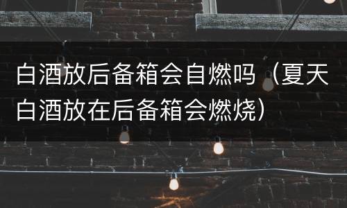 白酒放后备箱会自燃吗（夏天白酒放在后备箱会燃烧）