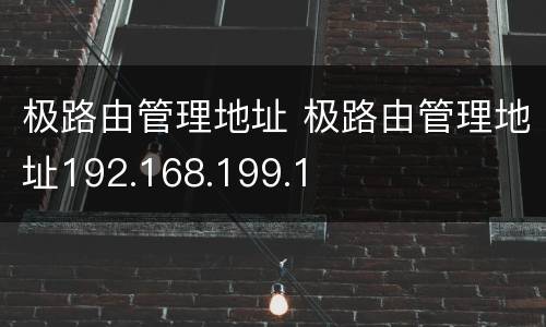 极路由管理地址 极路由管理地址192.168.199.1