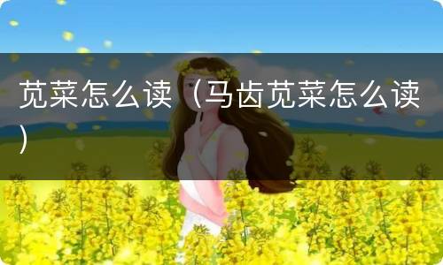 苋菜怎么读（马齿苋菜怎么读）