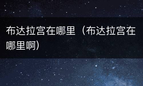 布达拉宫在哪里（布达拉宫在哪里啊）