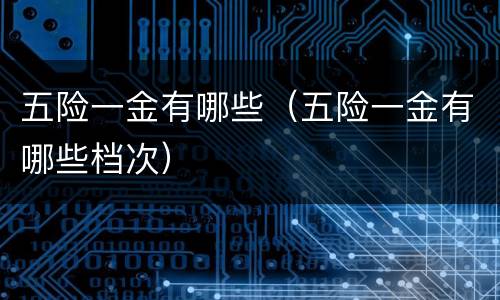 五险一金有哪些（五险一金有哪些档次）