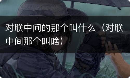 对联中间的那个叫什么（对联中间那个叫啥）