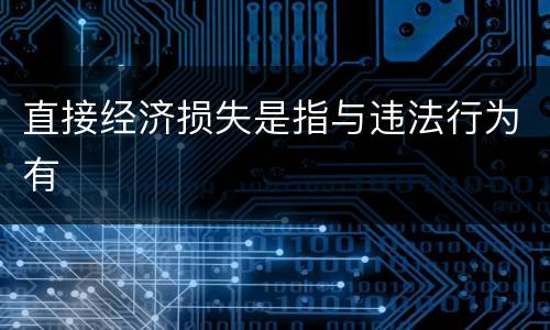 直接经济损失是指与违法行为有