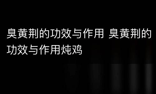 臭黄荆的功效与作用 臭黄荆的功效与作用炖鸡
