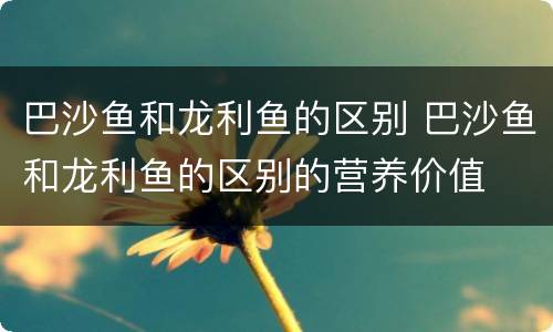 巴沙鱼和龙利鱼的区别 巴沙鱼和龙利鱼的区别的营养价值