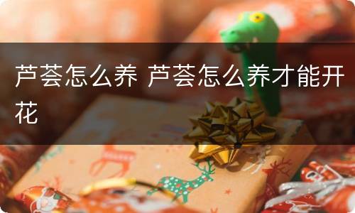 芦荟怎么养 芦荟怎么养才能开花