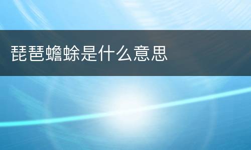 琵琶蟾蜍是什么意思