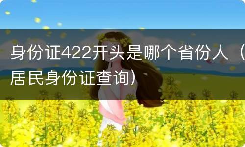 身份证422开头是哪个省份人（居民身份证查询）
