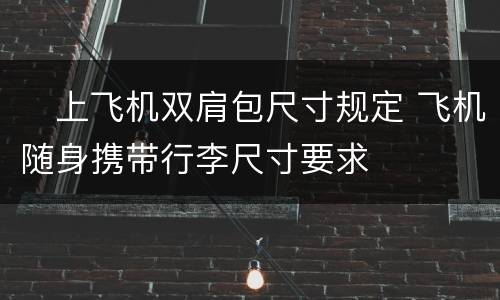 ​上飞机双肩包尺寸规定 飞机随身携带行李尺寸要求