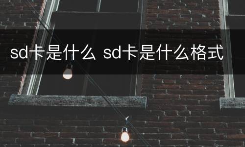 sd卡是什么 sd卡是什么格式