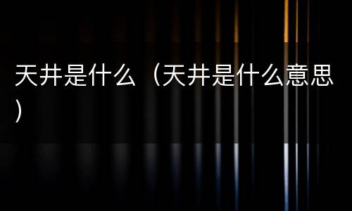 天井是什么（天井是什么意思）