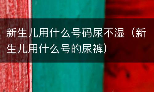 新生儿用什么号码尿不湿（新生儿用什么号的尿裤）