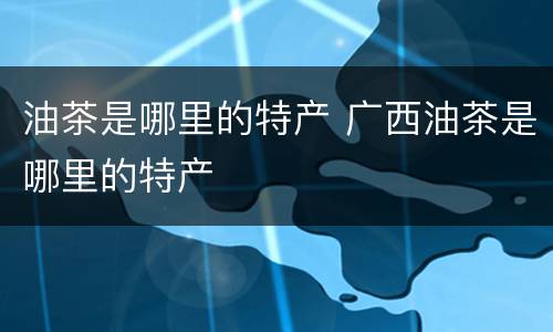 油茶是哪里的特产 广西油茶是哪里的特产