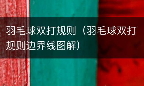 羽毛球双打规则（羽毛球双打规则边界线图解）