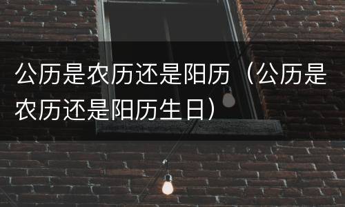 公历是农历还是阳历（公历是农历还是阳历生日）