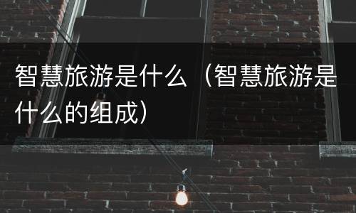 智慧旅游是什么（智慧旅游是什么的组成）