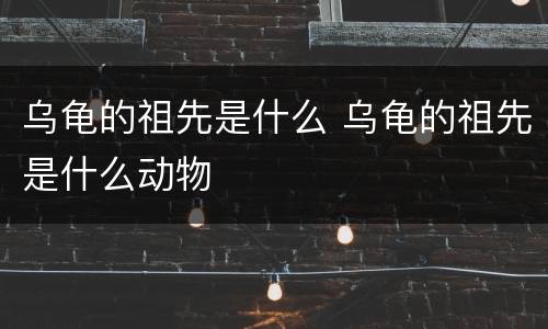乌龟的祖先是什么 乌龟的祖先是什么动物