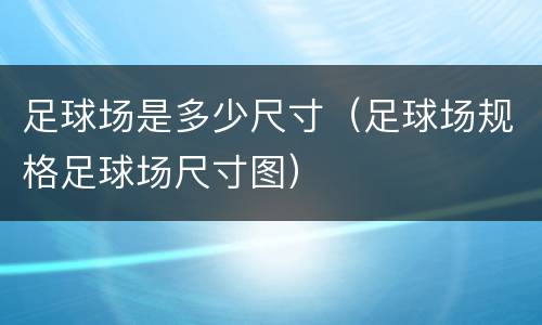 足球场是多少尺寸（足球场规格足球场尺寸图）
