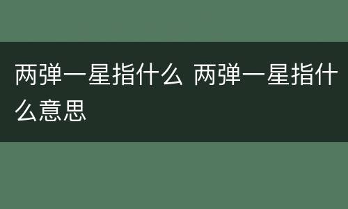 两弹一星指什么 两弹一星指什么意思