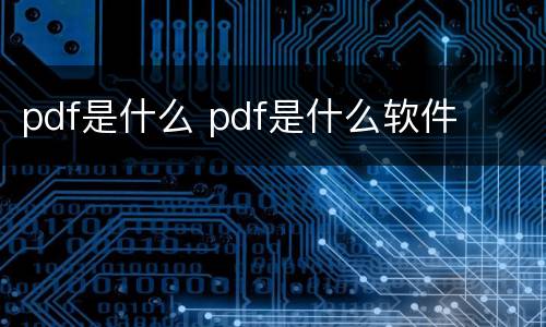 pdf是什么 pdf是什么软件