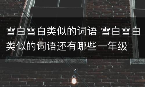 雪白雪白类似的词语 雪白雪白类似的词语还有哪些一年级