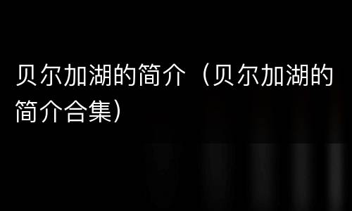 贝尔加湖的简介（贝尔加湖的简介合集）