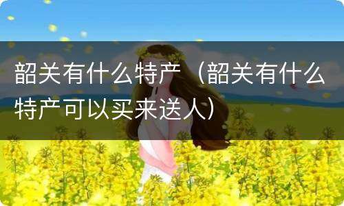 韶关有什么特产（韶关有什么特产可以买来送人）