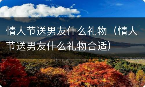 情人节送男友什么礼物（情人节送男友什么礼物合适）