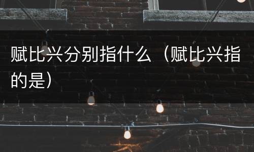赋比兴分别指什么（赋比兴指的是）