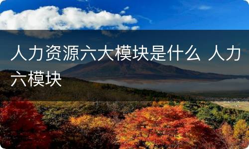 人力资源六大模块是什么 人力六模块