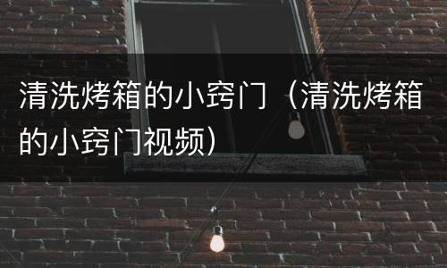 清洗烤箱的小窍门（清洗烤箱的小窍门视频）