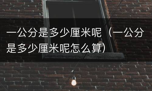 一公分是多少厘米呢（一公分是多少厘米呢怎么算）