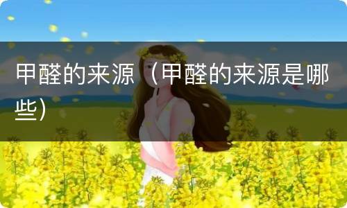 甲醛的来源（甲醛的来源是哪些）