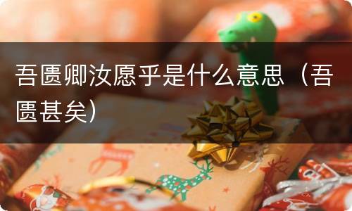 吾匮卿汝愿乎是什么意思（吾匮甚矣）
