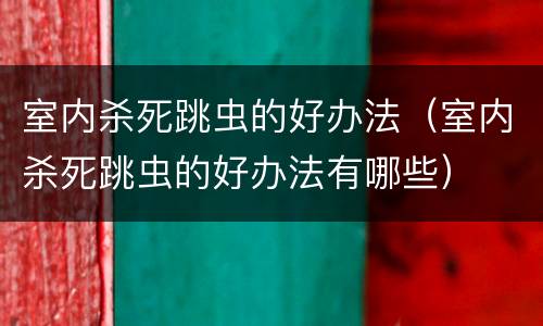 室内杀死跳虫的好办法（室内杀死跳虫的好办法有哪些）