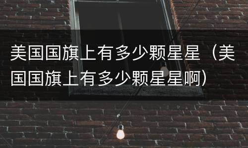 美国国旗上有多少颗星星（美国国旗上有多少颗星星啊）