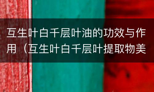 互生叶白千层叶油的功效与作用（互生叶白千层叶提取物美容功效）