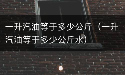 一升汽油等于多少公斤（一升汽油等于多少公斤水）