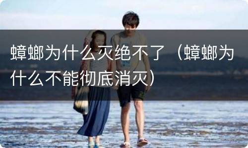 蟑螂为什么灭绝不了（蟑螂为什么不能彻底消灭）