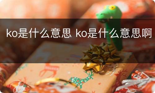 ko是什么意思 ko是什么意思啊