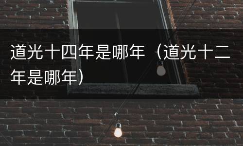 道光十四年是哪年（道光十二年是哪年）