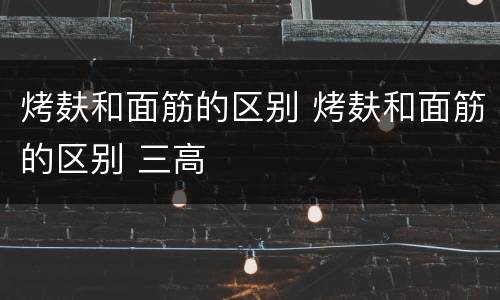 烤麸和面筋的区别 烤麸和面筋的区别 三高