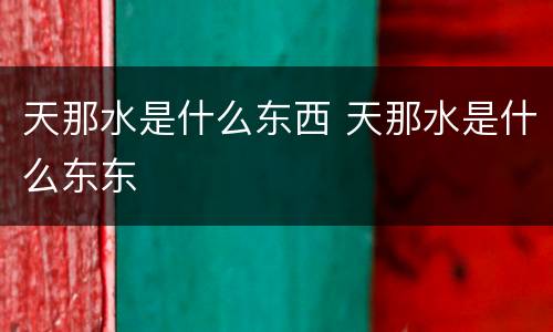 天那水是什么东西 天那水是什么东东