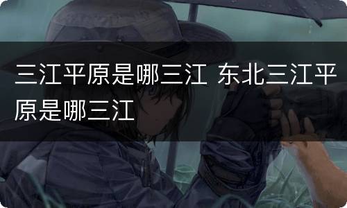 三江平原是哪三江 东北三江平原是哪三江