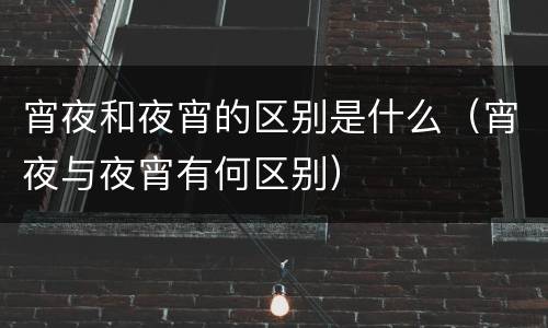 宵夜和夜宵的区别是什么（宵夜与夜宵有何区别）