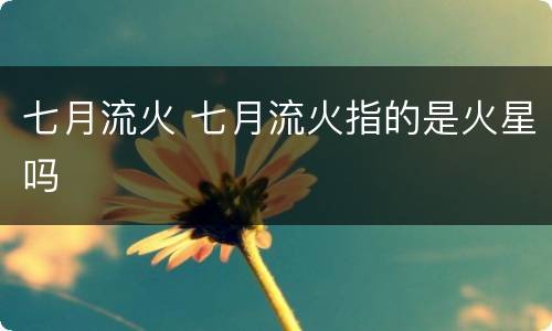 七月流火 七月流火指的是火星吗