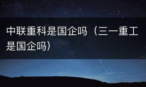 中联重科是国企吗（三一重工是国企吗）