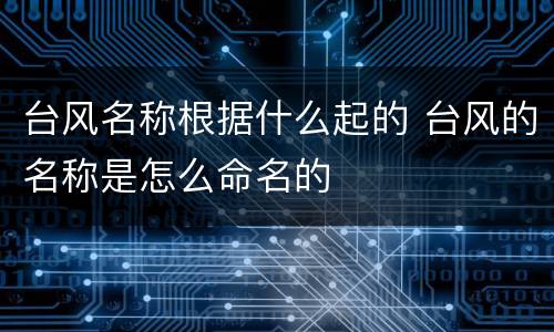 台风名称根据什么起的 台风的名称是怎么命名的